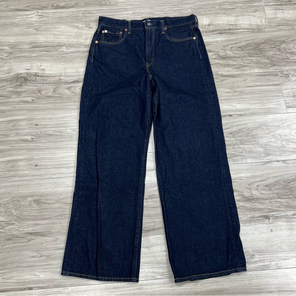 AE77 Stovepipe Jeans Blue Dark Wash Size 14